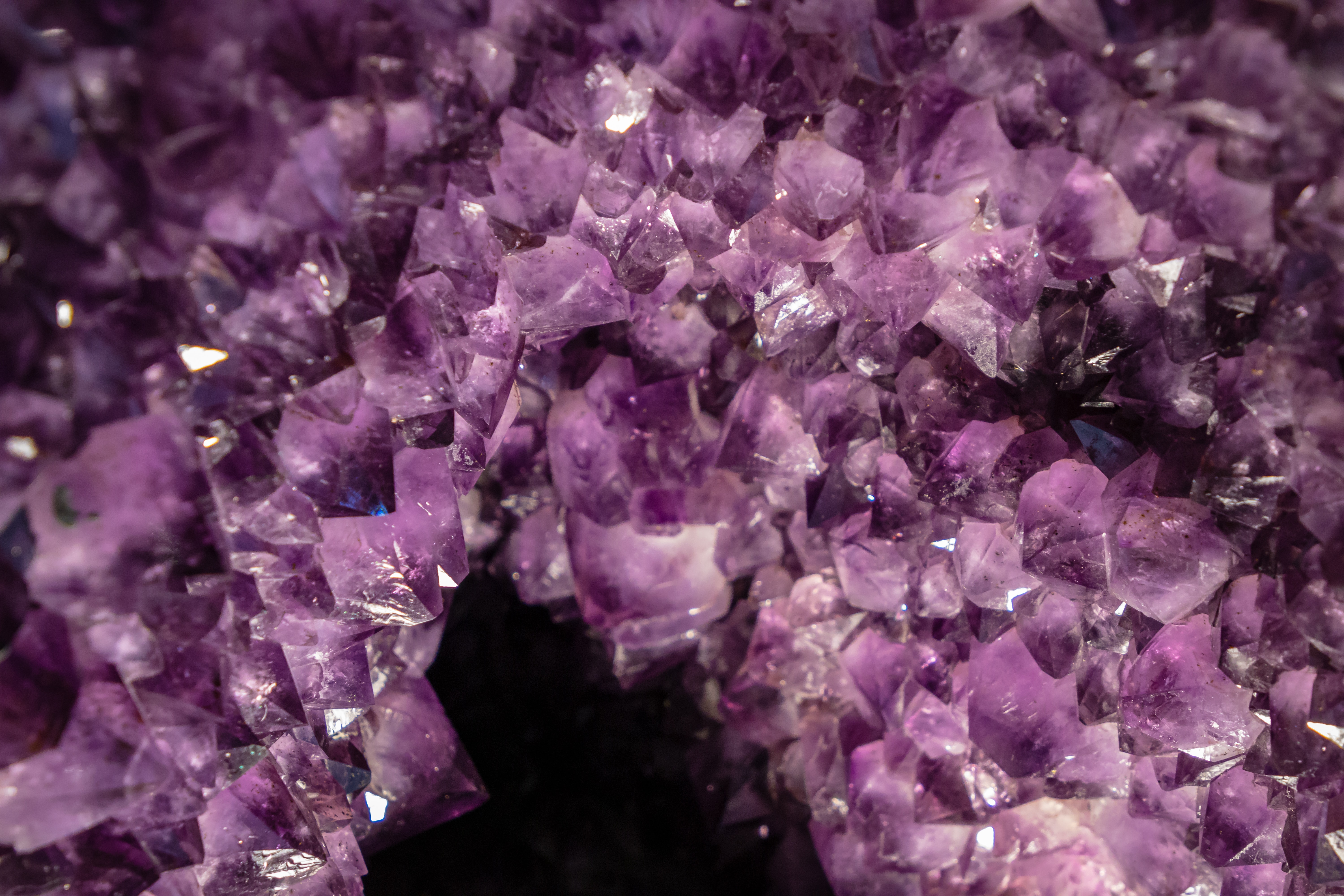 A shimmering and sharp amethyst crystal